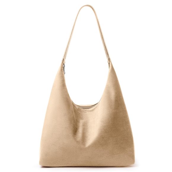 Vintage 15L Hobo Bag Faux Suede Tote Zier Work Bag Vegan Leather Shoulder >:) - Picture 1 of 7